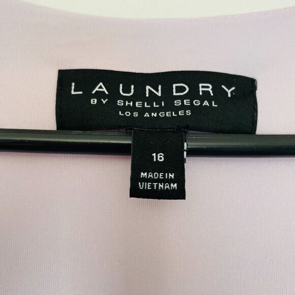 NWT LAUNDRY by SHELLI SEGAL Multi Color Floral Romantic Mesh Wrap Dress Size 16 - Picture 10 of 11